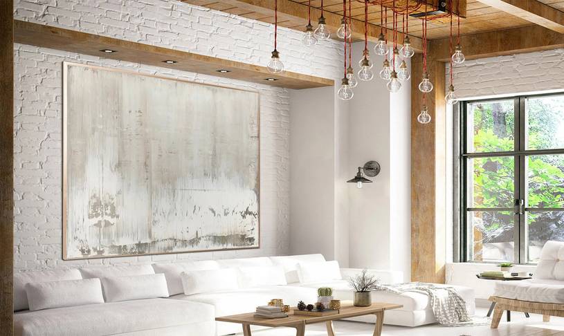 Landscape Hand-painted Abstract Canvas Wall Art for Office 4FBUR